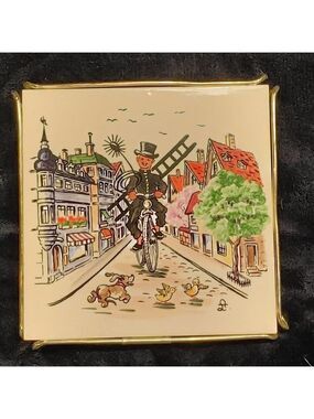 Michael Roehl Hand-painted 6" Tiles, Folk Art, Germany, Dutch